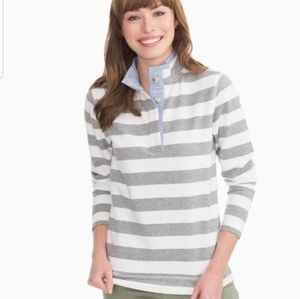 Southern Tide Gray Stripe Waylon Pullover